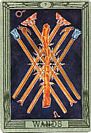 7 of Wands, Valour, Deck: Thoth Tarot